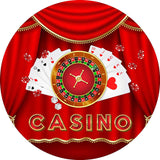 Allenjoy Casino Night Birthday Circle Backdrop Cover