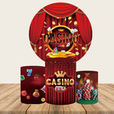 Allenjoy Casino Party Circle Backdrop Cover