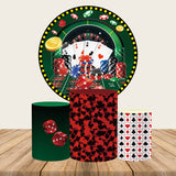 Allenjoy Casino Playing Cards Circle Backdrop Cover