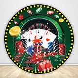 Allenjoy Casino Playing Cards Circle Backdrop Cover