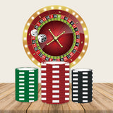 Allenjoy Casino Theme Birthday Circle Backdrop Cover