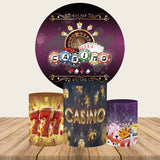 Allenjoy Casino Theme Circle Backdrop Cover