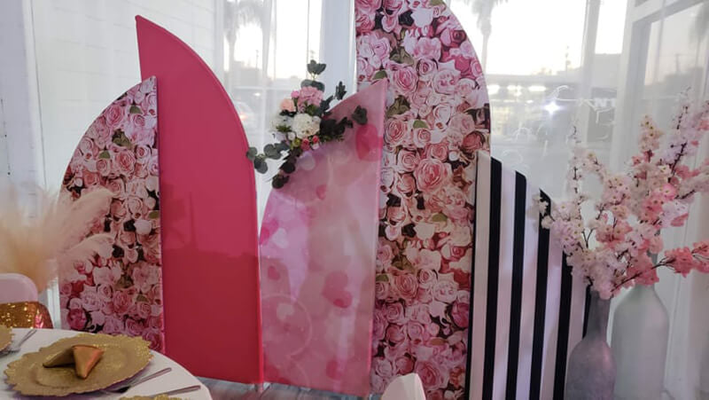 Allenjoy Chiara Backdrop 5 Walls Set Arched Frames With Covers Set