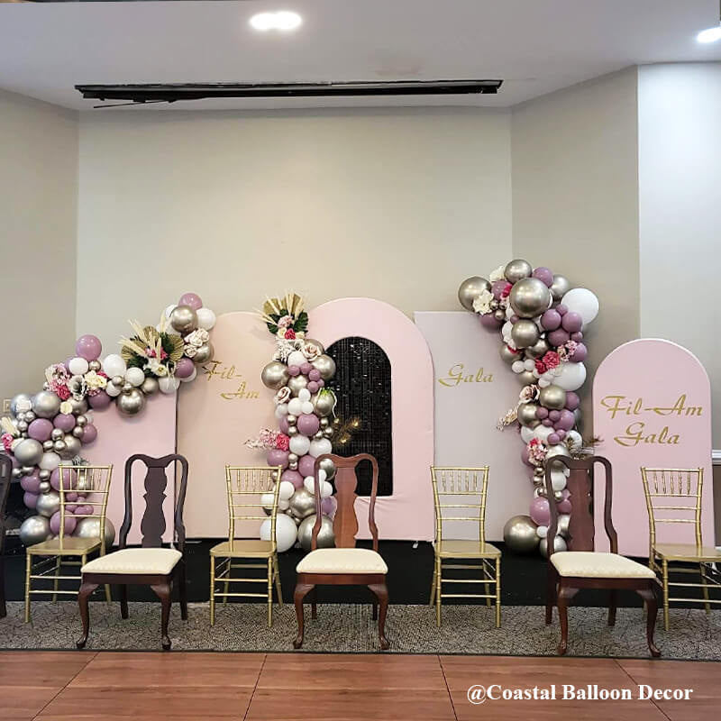 Allenjoy Chiara Backdrop Wall Set 4Pcs Arched Frames With Covers Set