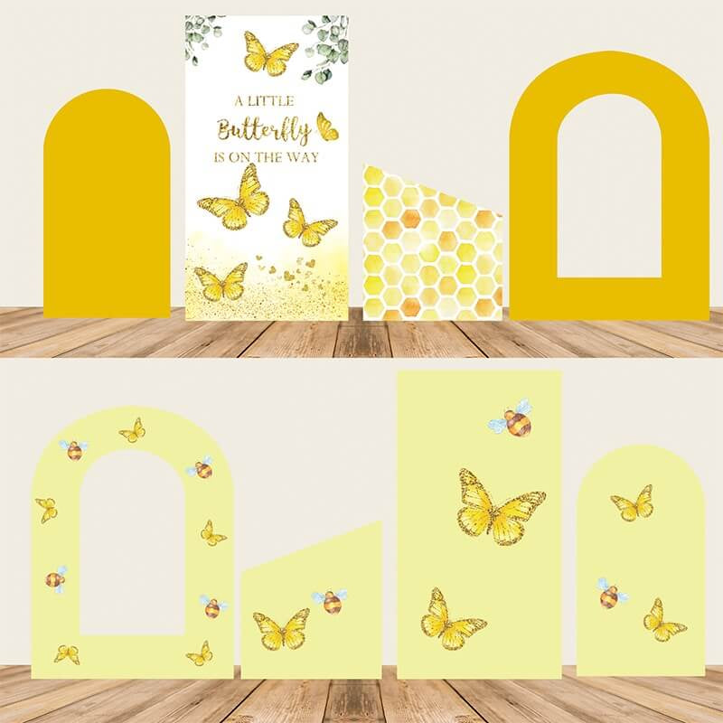Allenjoy Chiara Backdrop Wall Set 4Pcs Arched Frames With Covers Set