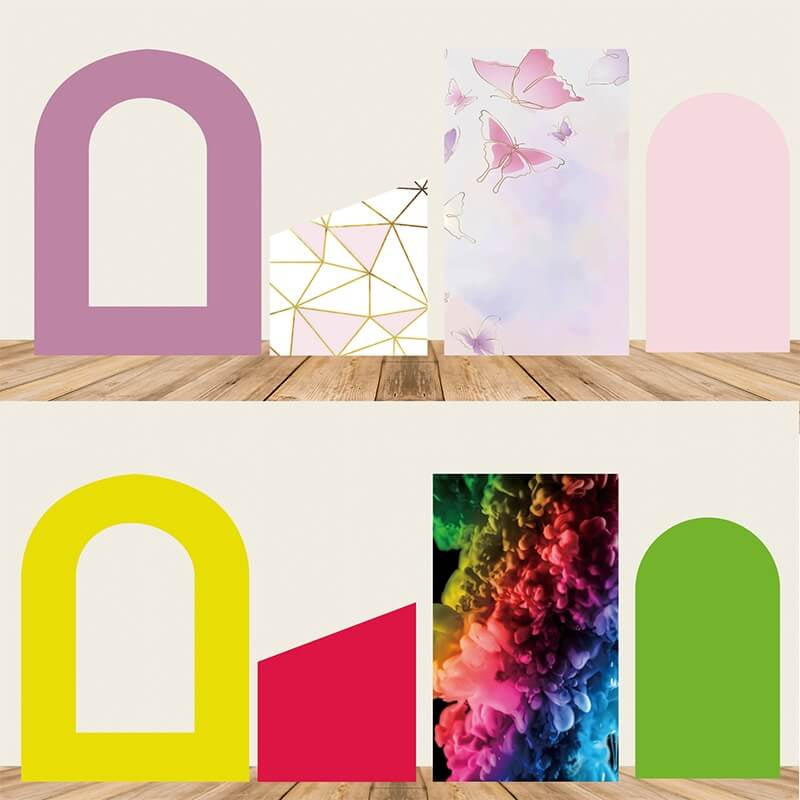Allenjoy Chiara Backdrop Wall Set 4Pcs Arched Frames With Covers Set