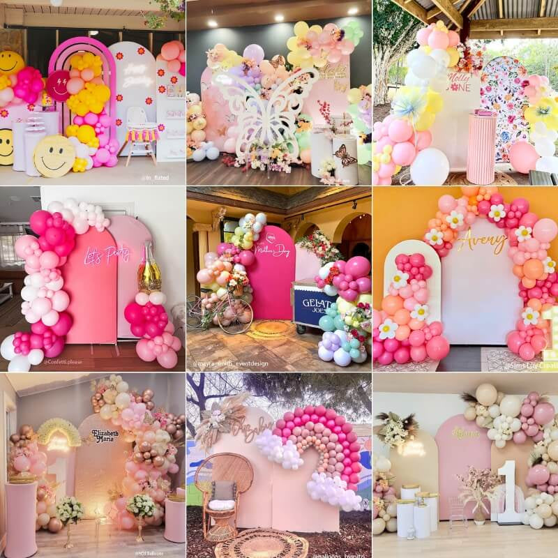 Allenjoy Chiara Backdrop Wall Set Arched Wall Set Birthday&Baby Shower&Wedding Party Decoration