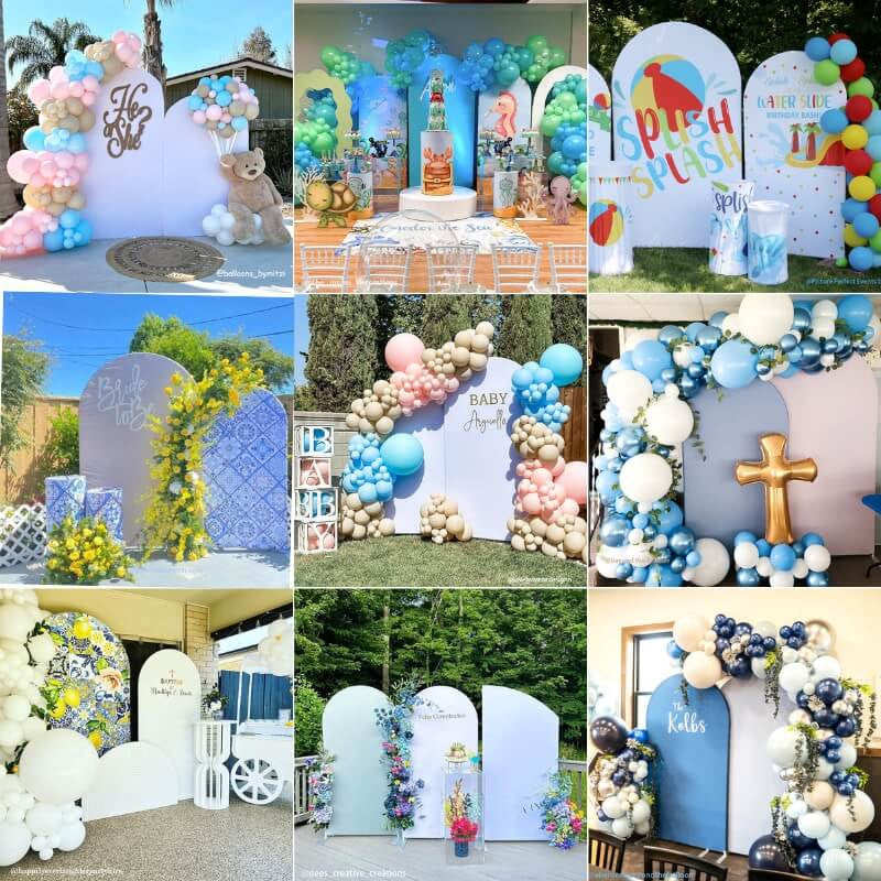 Allenjoy Chiara Backdrop Wall Set Arched Wall Set Birthday&Baby Shower&Wedding Party Decoration
