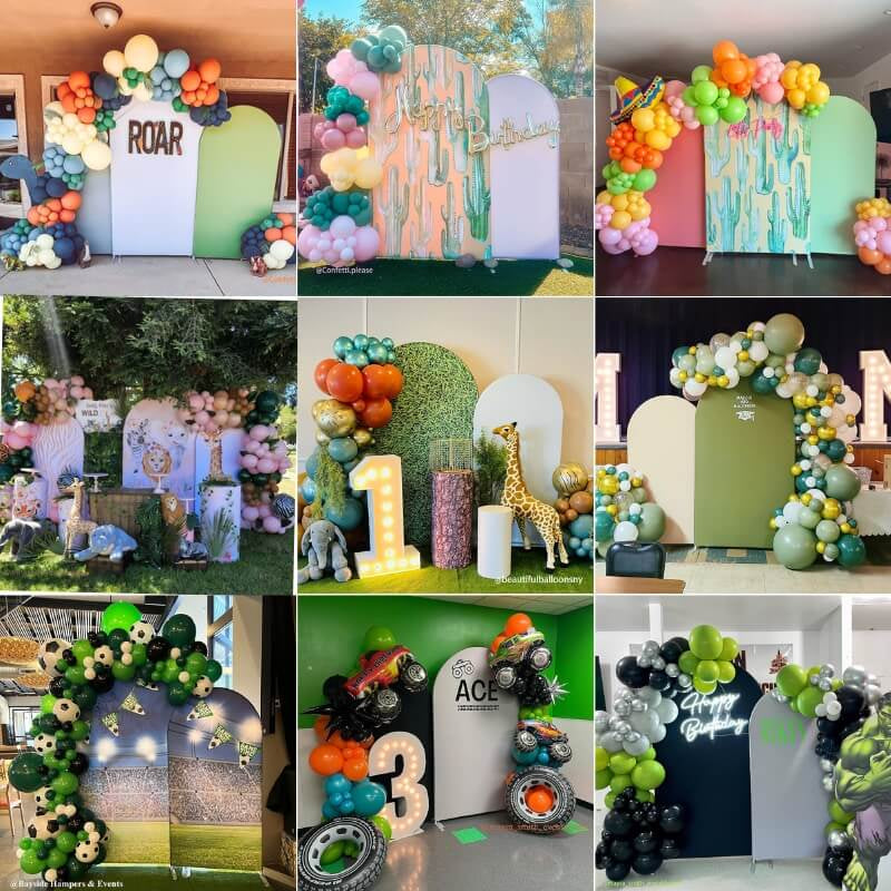 Allenjoy Chiara Backdrop Wall Set Arched Wall Set Birthday&Baby Shower&Wedding Party Decoration