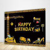 Allenjoy Construction Trucks Boy'S Birthday Backdrop