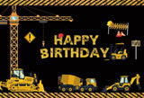 Allenjoy Construction Trucks Boy'S Birthday Backdrop