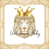 Allenjoy Crown Lion Theme Baby Shower Backdrop