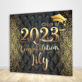 Allenjoy Custom Black & Gold Graduation Backdrop Designed