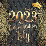 Allenjoy Custom Black & Gold Graduation Backdrop Designed