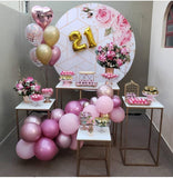 Allenjoy Custom Pink Flower Round Backdrop