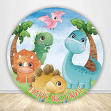 Allenjoy Cute Dinosaur Circle Backdrop Cover