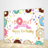 Allenjoy Donut Backdrop Donut Grow Up Banner Birthday Party Theme Backdrop