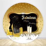 Allenjoy Fifty And Fabulous Circle Backdrop Cover