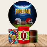 Allenjoy Football Theme Circle Backdrop Cover