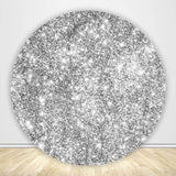 Allenjoy Glitter Silver Circle Backdrop Cover