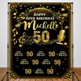 Allenjoy Golden Birthday Theme Custom Backdrop