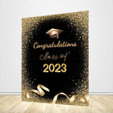 Allenjoy Graduation Backdrop Gold Graduation Party Backdrop