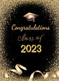 Allenjoy Graduation Backdrop Gold Graduation Party Backdrop