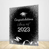 Allenjoy Graduation Backdrop Silver Graduation Party Backdrop