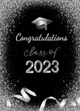 Allenjoy Graduation Backdrop Silver Graduation Party Backdrop