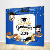 Allenjoy Graduation Party Blue And Gold Backdrop