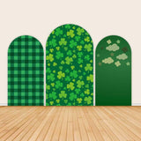 Allenjoy Green Shamrock Theme Party Backdrop Cover