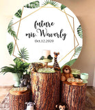 Allenjoy Greenery Round Backdrop Wedding Engagement Party