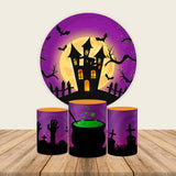 Allenjoy Halloween Cartoon Castle Arched Wall Cover