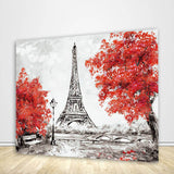 Allenjoy Ink Painting Eiffel Tower Custom Backdrop