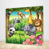 Allenjoy Jungle Animals Baby Shower Backdrop