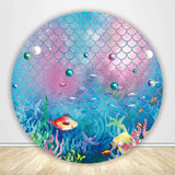 Allenjoy Mermaid Birthday Party Circle Backdrop Cover