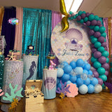 Allenjoy Mermaid Party Round Backdrop