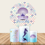 Allenjoy Mermaid Party Round Backdrop