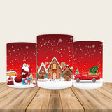 Allenjoy Merry Christmas Fabric Printed Pedestal Cover