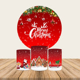 Allenjoy Merry Christmas Round Backdrop Cover