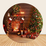 Allenjoy Merry Christmas Round Backdrop Cover 2024