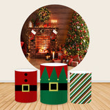 Allenjoy Merry Christmas Round Backdrop Cover 2024