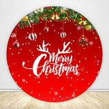 Allenjoy Merry Christmas Round Backdrop Cover