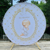 Allenjoy Mi Bautizo Round Backdrop Cover