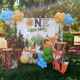 Allenjoy One Happy Camper 1St Birthday Backdrop