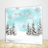 Allenjoy Personalized Winter Wonderland Backdrop