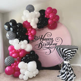 Allenjoy Pink Birthday Party Round Backdrop Cover