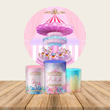 Allenjoy Pink Circus Round Backdrop