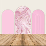 Allenjoy Pink Marble Arch Walls Backdrop