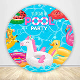 Allenjoy Pool Party Round Backdrop Cover